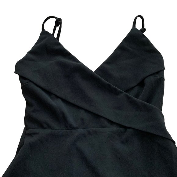 Lulu's Women's Black Dress with Front Crossing Collar - Picture 3 of 10